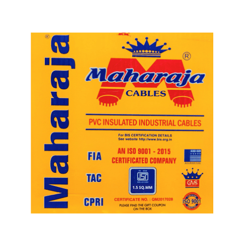 Maharaja 4.0 Sq. MM Single Core Copper Electrical Wire – 90 Meters (1100V Grade, Flame Retardant)