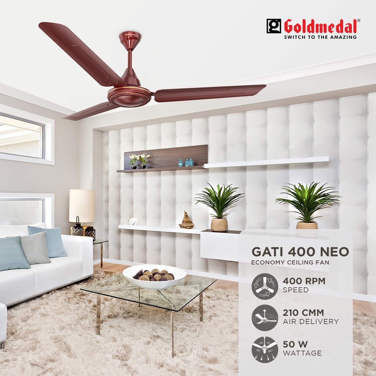 Goldmedal Comet 1200 mm New BEE Certified Star Rated 2026-2028 Economy Ceiling Fan - Image 3